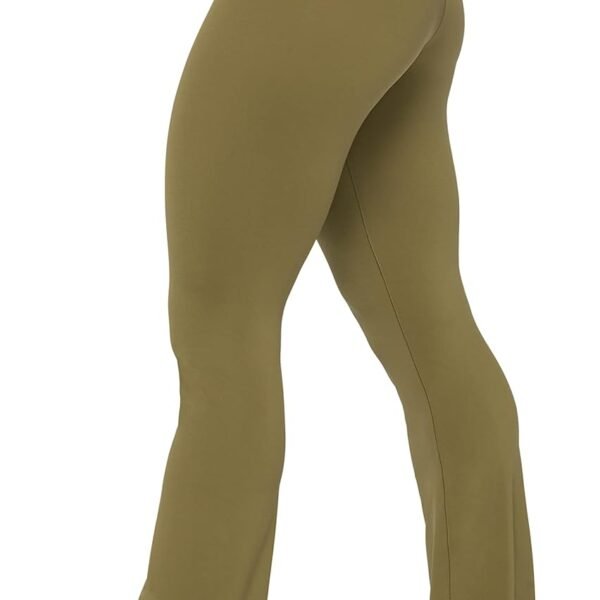 Flare Leggings, Crossover Yoga Pants with Tummy Control, High-Waisted and Wide Leg