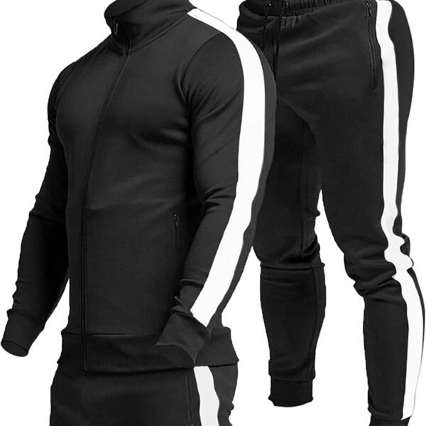 Men's Casual Active Tracksuits Full Zip Sports Jogging Suits Sets Athletic Running 2 Piece Sweatsuits with Zip Pockets